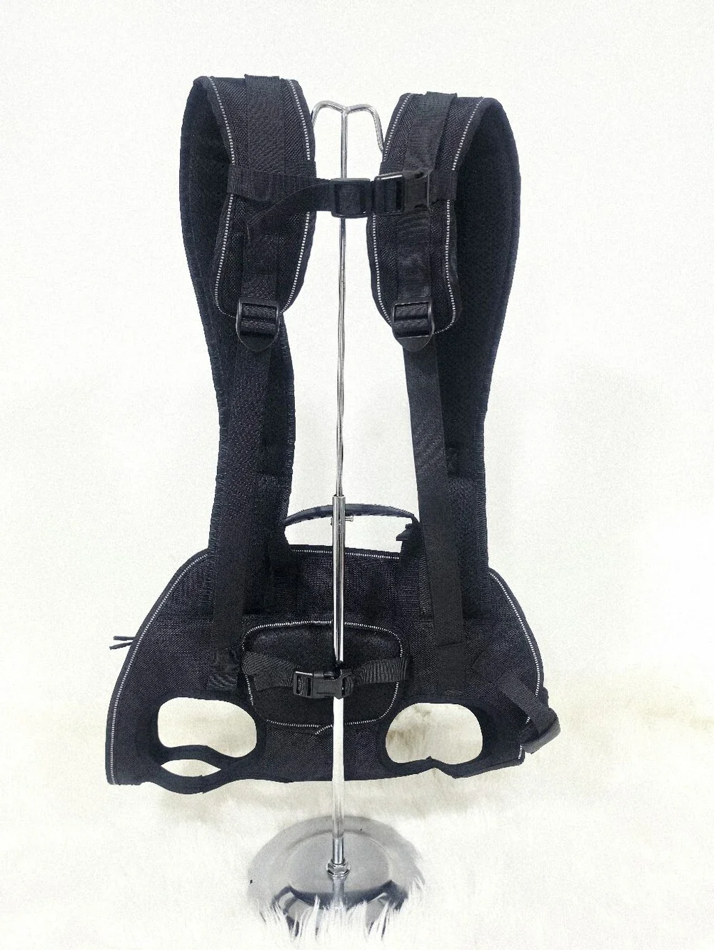 WAKYTU Dog Hiking Backpack Harness Reflective Padded Black Size Medium
